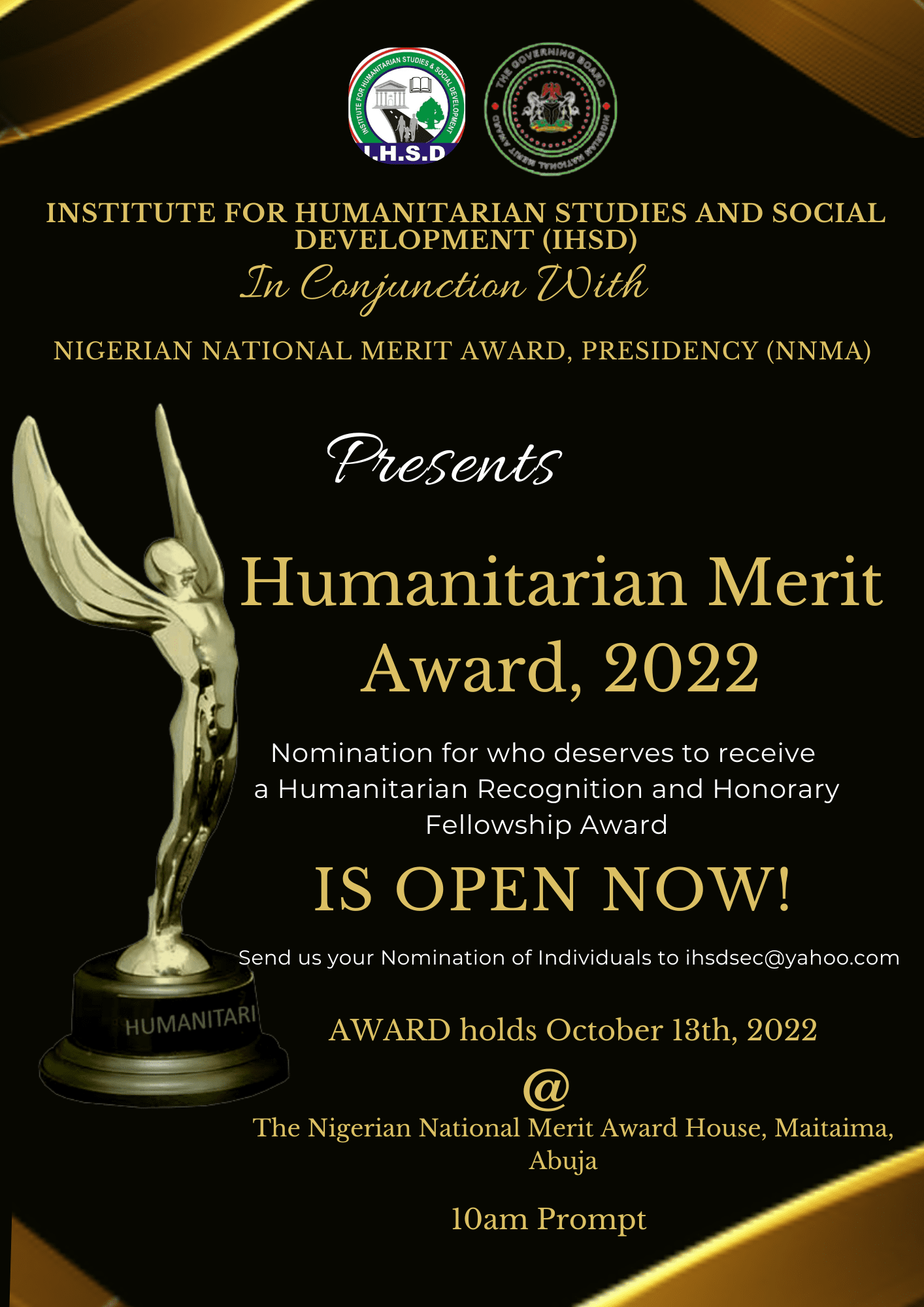 Nomination for Humanitarian Merit Award, 2022